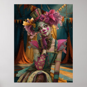 Póster FD2 Circus Clown Art 13 Vintage Retro Carnaval