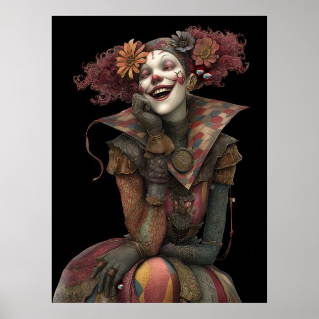 Póster FD2 Circus Clown Art 14 Viejo Carnaval Retro (Frente)