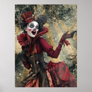 Póster FD2 Circus Clown Art 23 Vintage Retro Carnaval