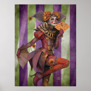 Póster FD2 Circus Clown Art 24 Vintage Retro Carnaval