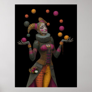 Póster FD2 Circus Clown Art 26 Vintage Retro Carnaval