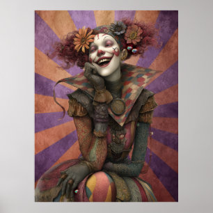 Póster FD2 Circus Clown Art Vintage Retro Carnaval 14