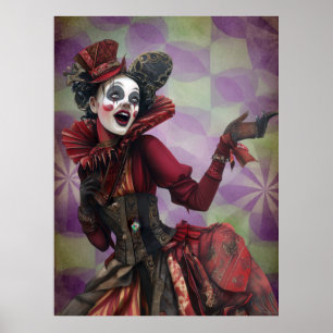 Póster FD2 Circus Clown Art Vintage Retro Carnaval 23