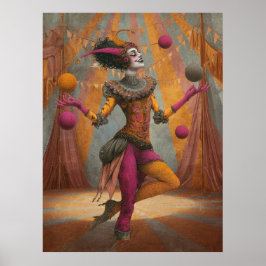 Póster FD2 Circus Clown Art Vintage Retro Carnaval 27