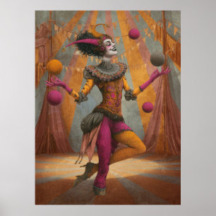 Póster FD2 Circus Clown Art Vintage Retro Carnaval 27