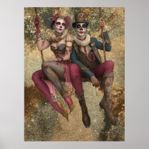 Póster FD2 Circus Clown Art Vintage Retro Carnaval 30