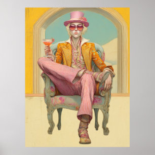 Póster *~* FD2 Elegante Cocktail Ecléctico Boho MAN 26