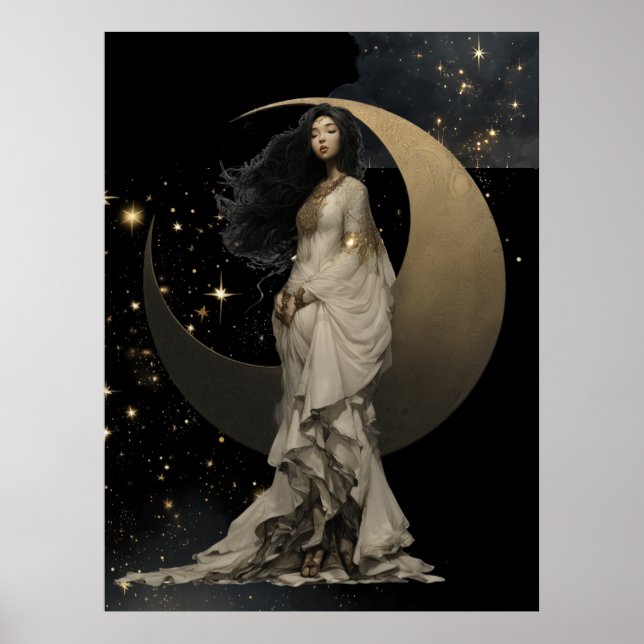 Póster FD2 Encantada 15  Diosa de la Luna Creciente (Frente)