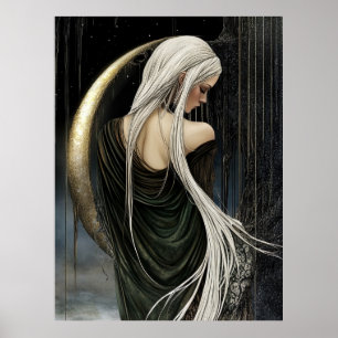 Póster FD2 Encantada Diosa de la Luna Creciente  15  Póst