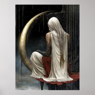 Póster FD2 Encantada Diosa de la Luna Creciente  16  Póst