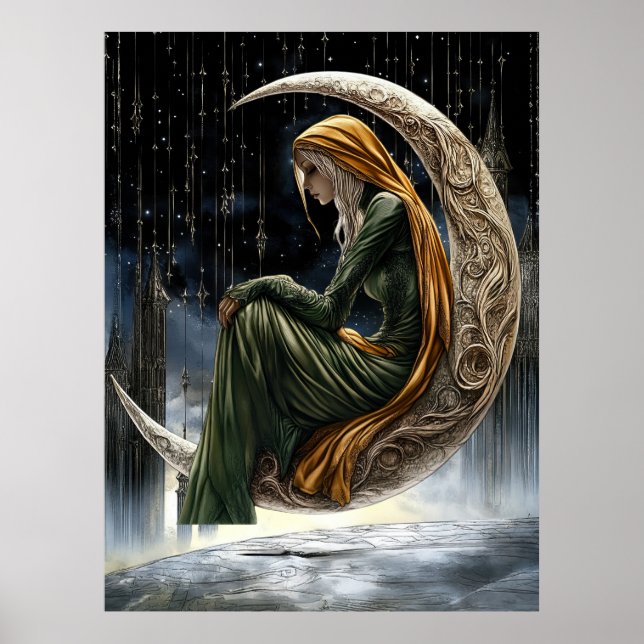 Póster FD2 Encantada Diosa de la Luna Creciente  18  Póst (Frente)