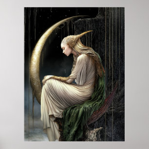 Póster FD2 Encantada Diosa de la Luna Creciente  21  Póst