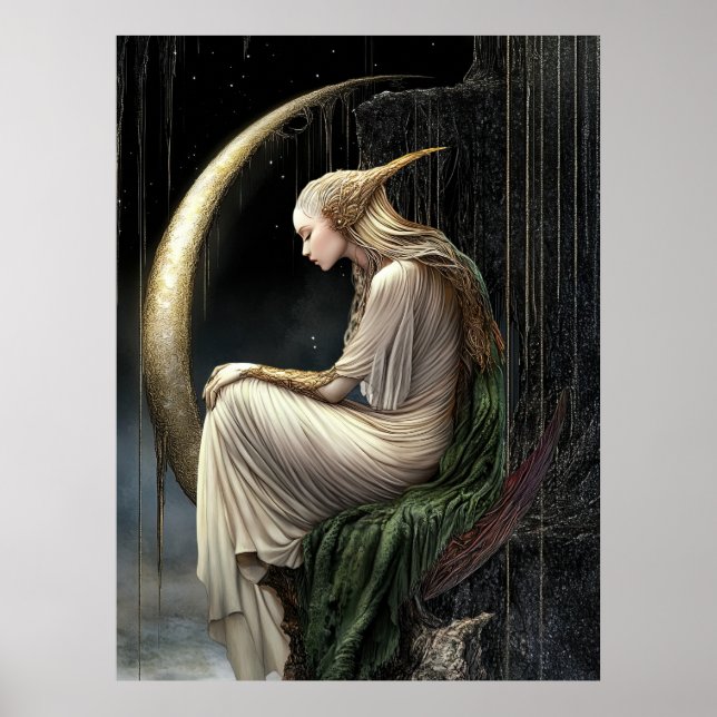 Póster FD2 Encantada Diosa de la Luna Creciente  21  Póst (Frente)