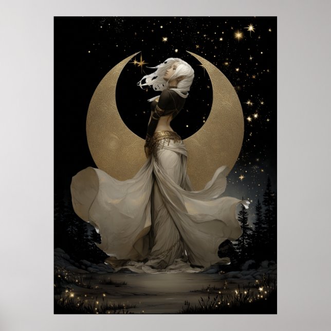 Póster FD2 Enchanted 12 Crescent Moon Goddess Poster (Frente)