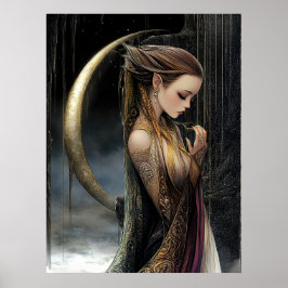 Póster FD2 Enchanted Crescent Moon Goddess 11 Poster