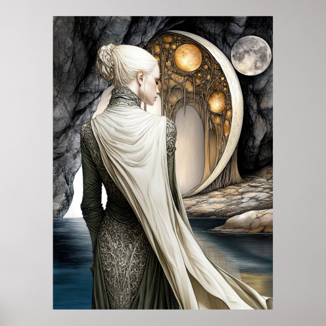 Póster FD2 Enchanted Crescent Moon Goddess 12 Poster (Frente)