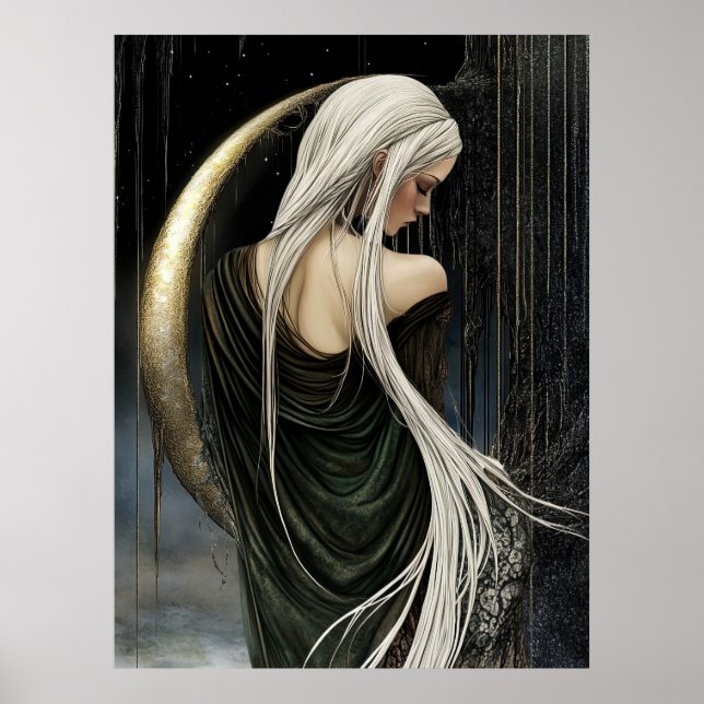 Póster FD2 Enchanted Crescent Moon Goddess  15  Poster (Frente)