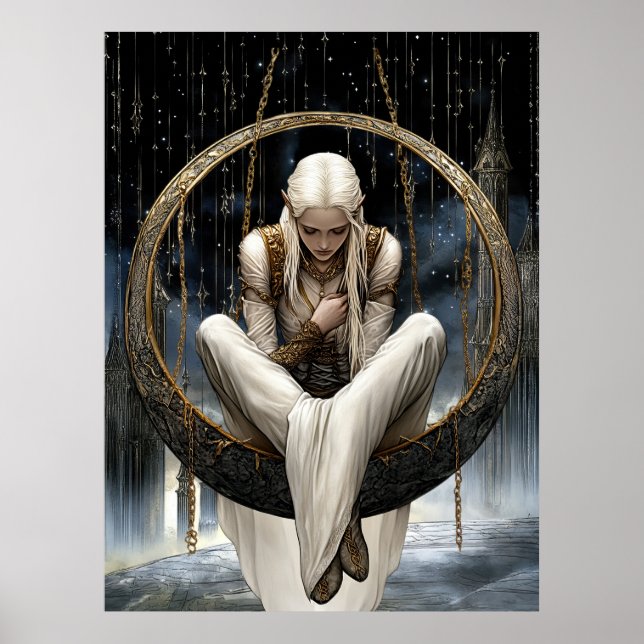 Póster FD2 Enchanted Crescent Moon Goddess  19  Poster (Frente)