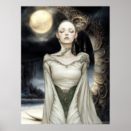 Póster FD2 Enchanted Crescent Moon Goddess 1 Poster