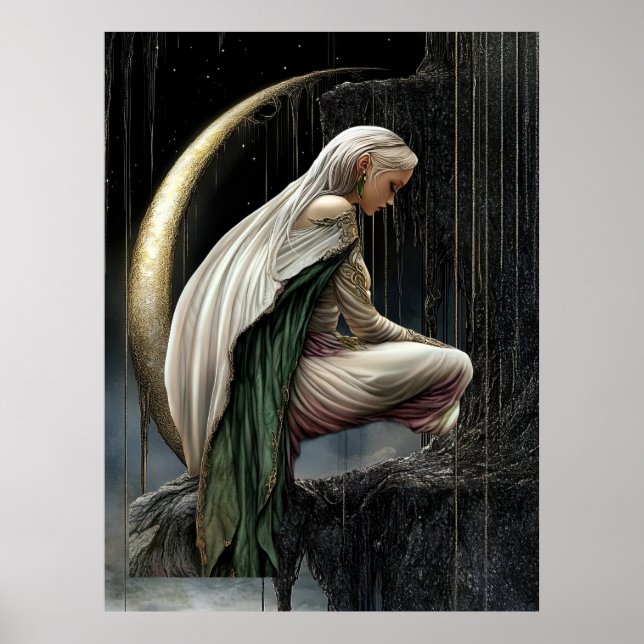 Póster FD2 Enchanted Crescent Moon Goddess 22 Poster (Frente)