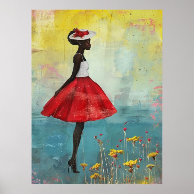 Póster *~* FD2 Gorra de las diosas negras tropicales auda (Frente)