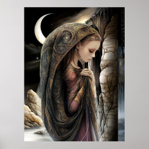 Póster FD2 Luna Creciente Encantada Diosa 10