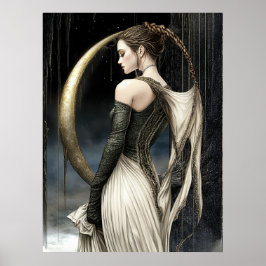 Póster FD2 Luna Creciente Encantada Diosa 13