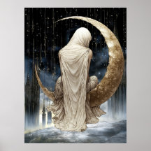 Póster FD2 Luna Creciente Encantada Diosa 17