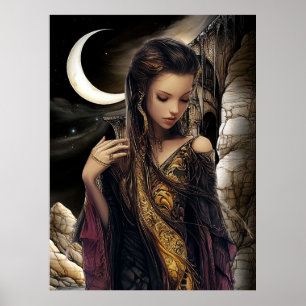 Póster FD2 Luna Creciente Encantada Diosa 2