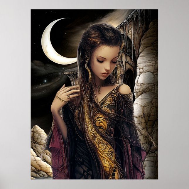 Póster FD2 Luna Creciente Encantada Diosa 2 (Frente)