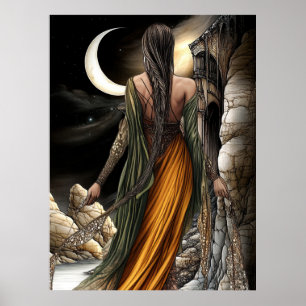 Póster FD2 Luna Creciente Encantada Diosa 20