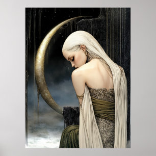 Póster FD2 Luna Creciente Encantada Diosa 23