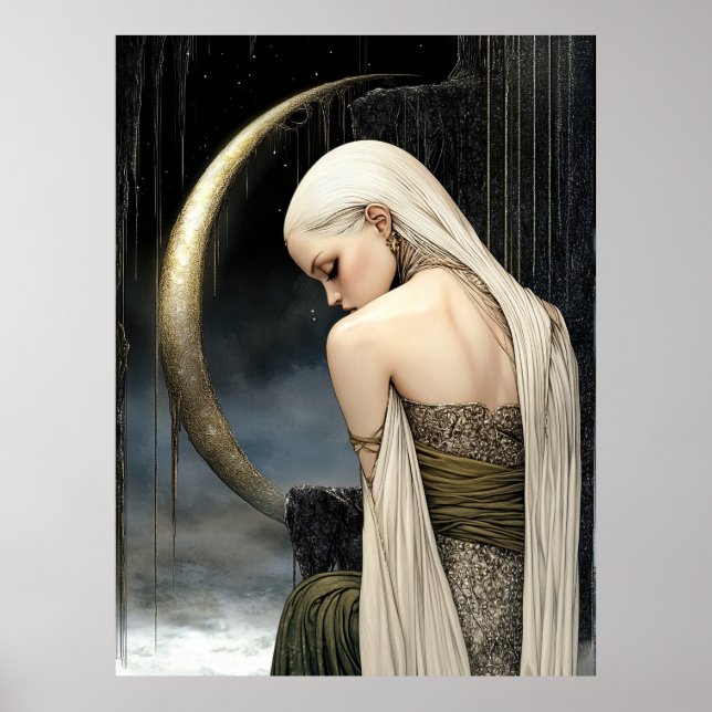 Póster FD2 Luna Creciente Encantada Diosa 23 (Frente)