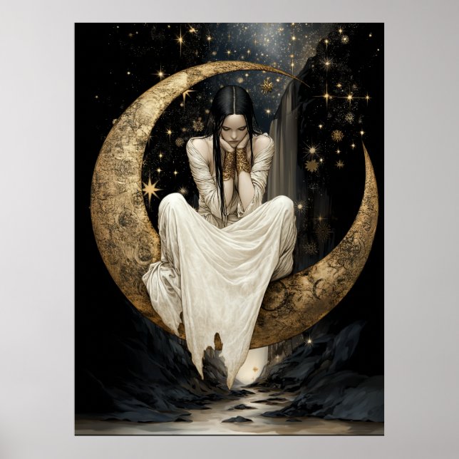 Póster FD2 Luna Creciente Encantada Diosa 25 (Frente)