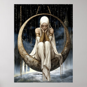 Póster FD2 Luna Creciente Encantada Diosa 27