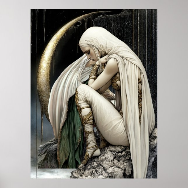 Póster FD2 Luna Creciente Encantada Diosa 29 (Frente)