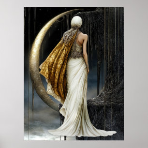Póster FD2 Luna Creciente Encantada Diosa 33