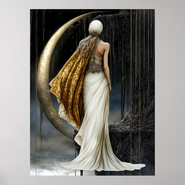 Póster FD2 Luna Creciente Encantada Diosa 33 (Frente)