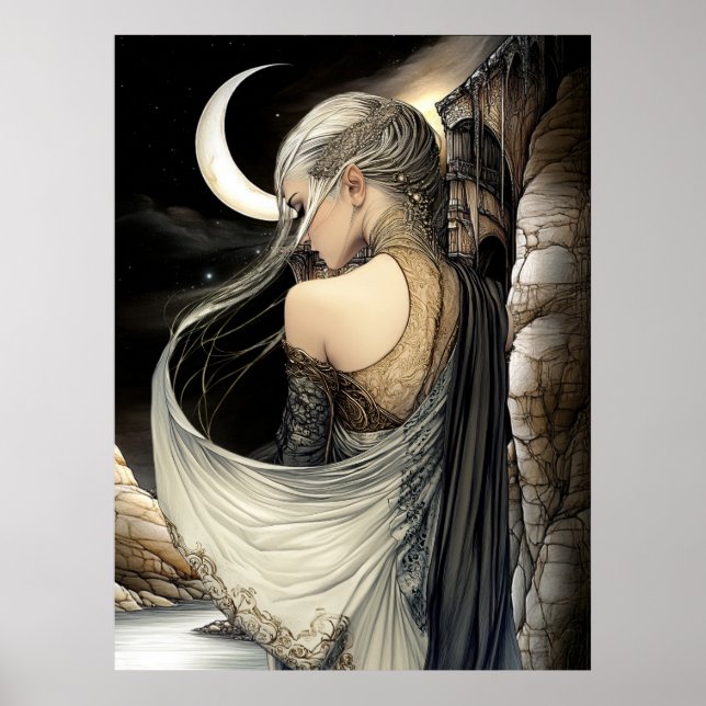 Póster FD2 Luna Creciente Encantada Diosa 5 (Frente)