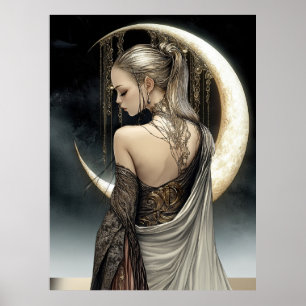 Póster FD2 Luna Creciente Encantada Diosa 6