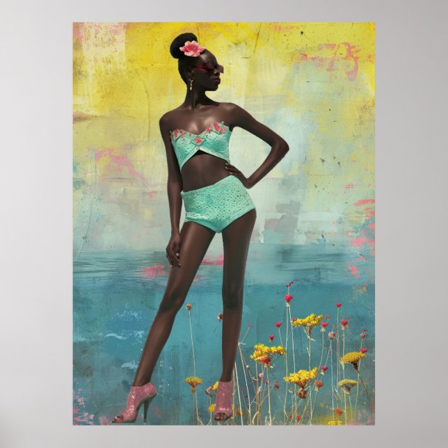 Póster *~* FD2 Negrita Tropical Black Woman Bun 14 (Frente)