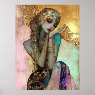 Póster *~* FD2 Ornate Nouveau Fantasía Mujer Etérea  34