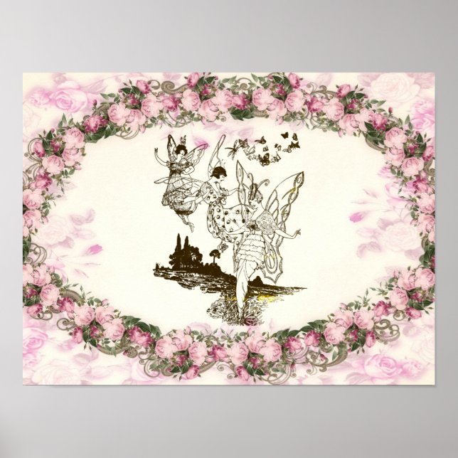 Póster Fe bailando flores de época (Frente)