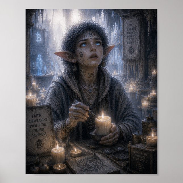 Póster Fe / Creador de velas / Santuario subterráneo (Frente)
