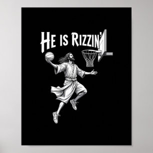 Póster Fe Cristiana Él Está Rizzin Jesús Sketll Aro