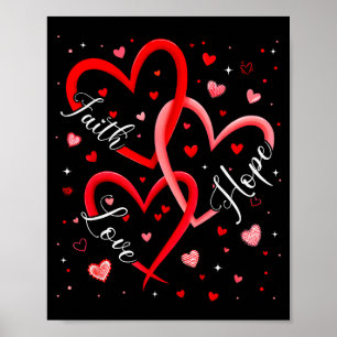 Póster Fe Cristiana Esperanza Amor Corazones Religioso Va