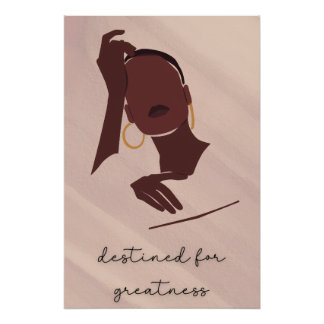 Póster Fe cristiana inspiracional afroamericana