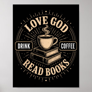 Póster Fe cristiana libros de Jesús café creyente
