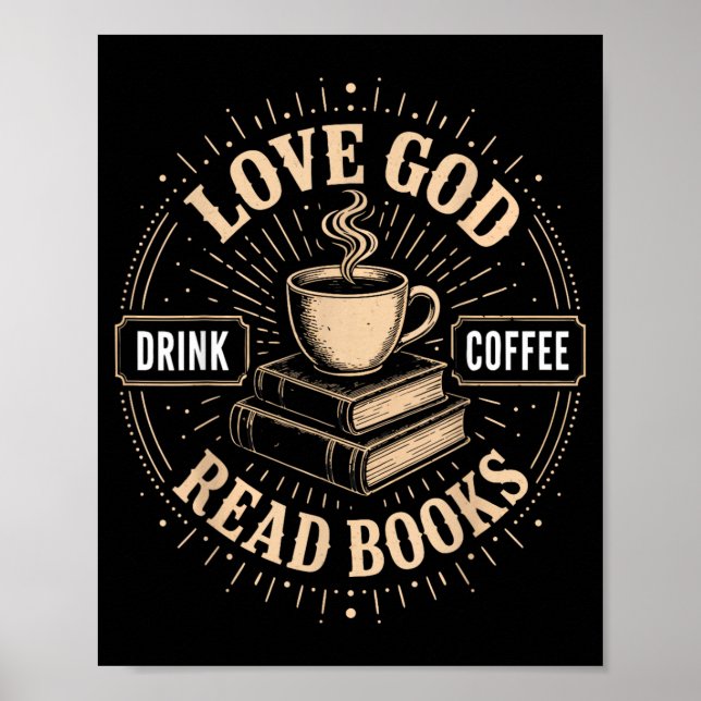 Póster Fe cristiana libros de Jesús café creyente (Frente)