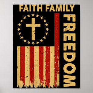 Póster Fe Cristiana Patriótica en la Espalda Familia Dom